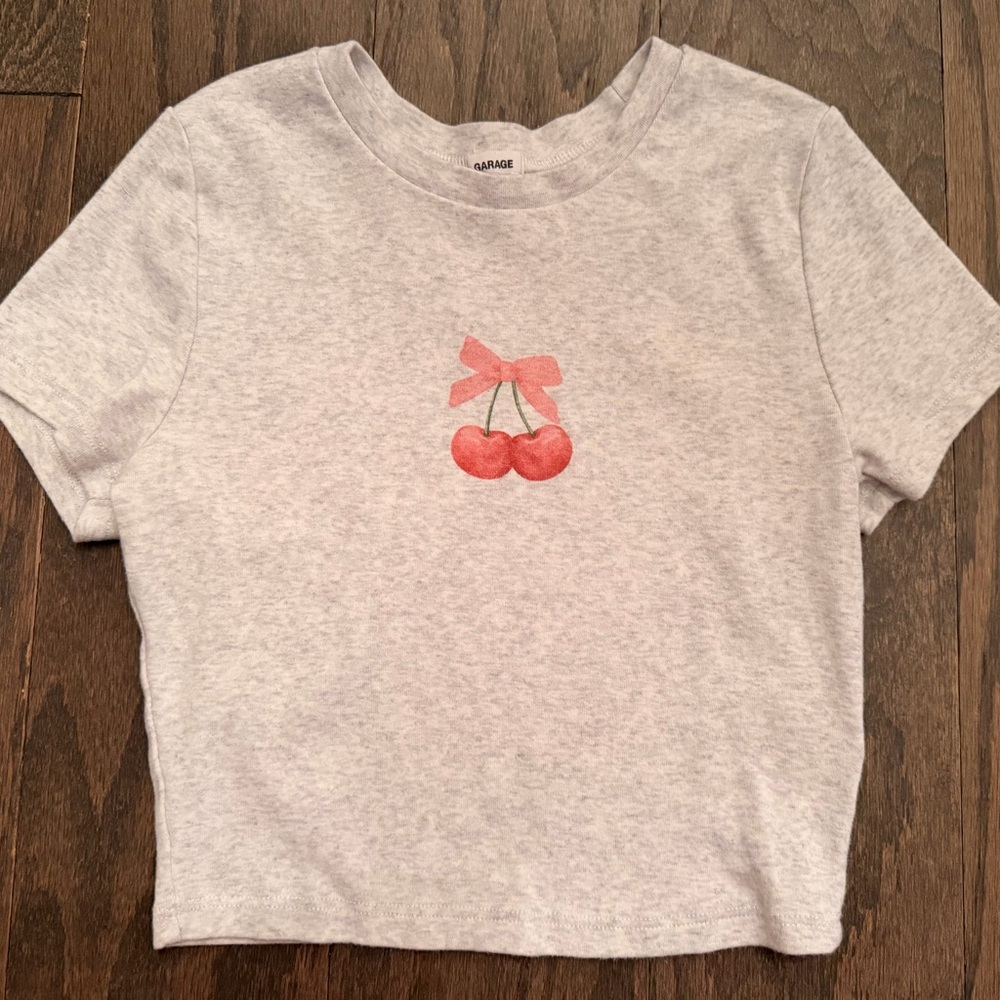 Garage Light Gray Cherry Graphic Tee